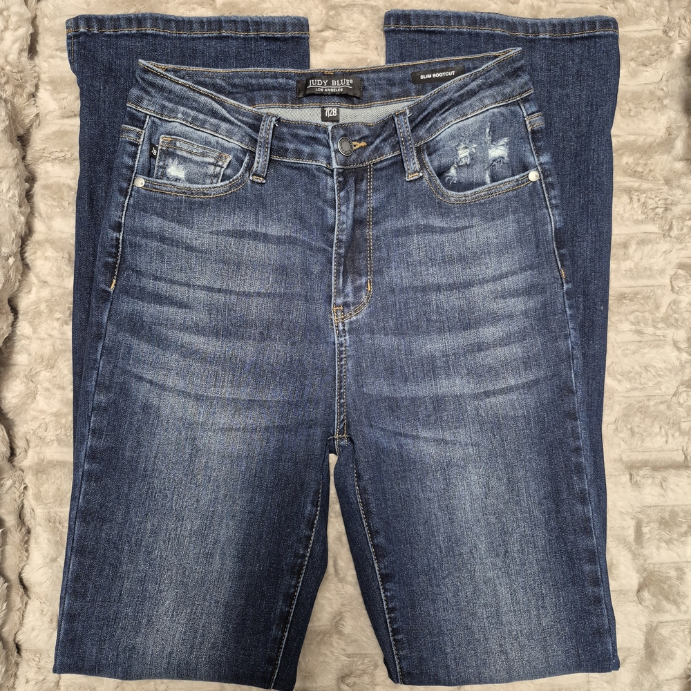 Judy Blue Women's Bootcut Leg Jeans - Dark Blue